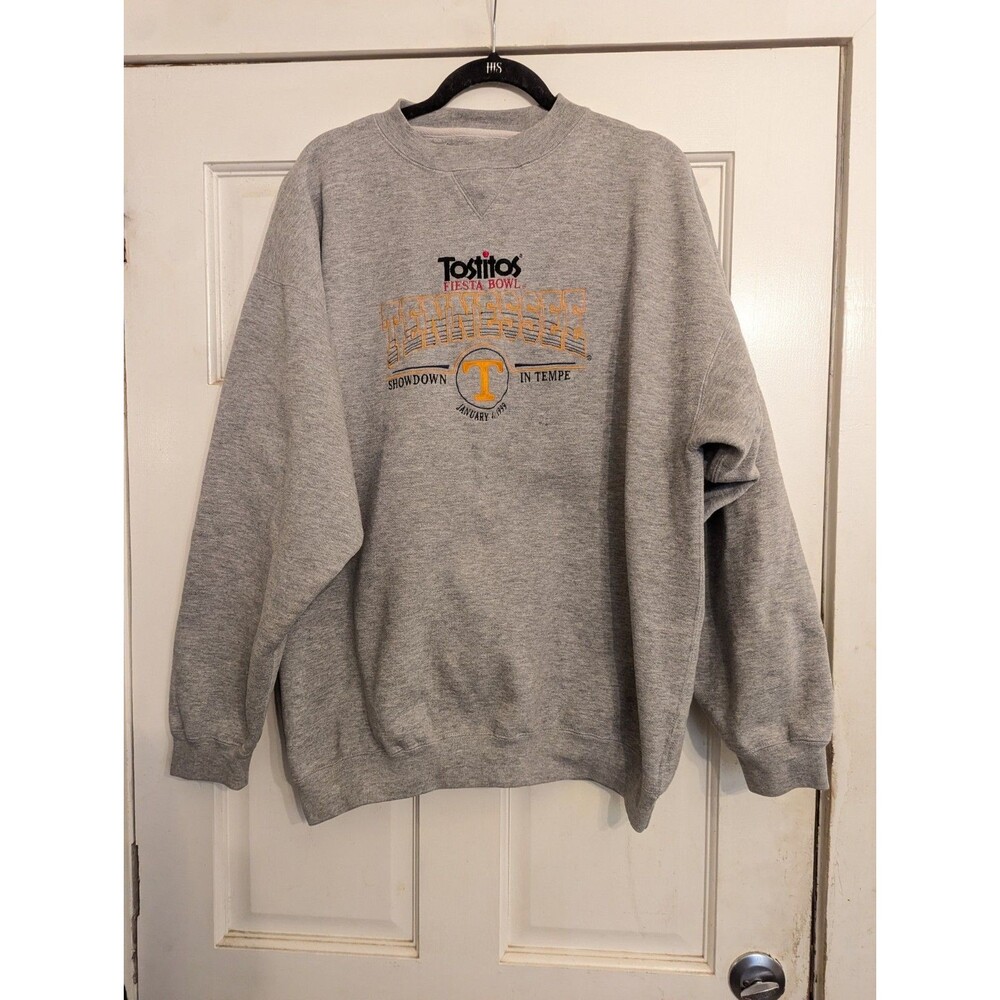 Vtg 1999 Tennessee Volunteers Fiesta Bowl Sweatshirt Men XL Gray Cadre Athletic